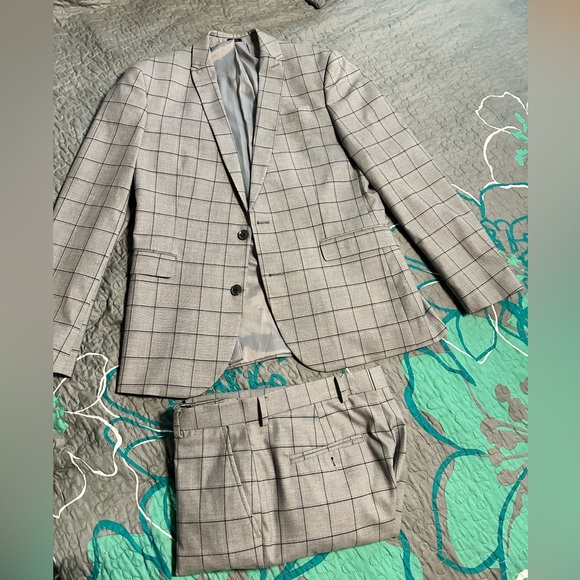 jf j.ferrar Charcoal Windowpane Blazer - Picture 3 of 6